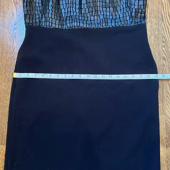 Anne Klein Black Dress with Faux Leather Crocodile Pattern Top. - Picture 7 of 8